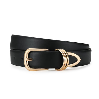 HOTBelts for Women with Gold Buckle Faux Leather Belts Fashion Casual belts for jeans