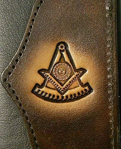 HOTHandcrafted Leather Trifold Wallet Past Master Masonic Mason
