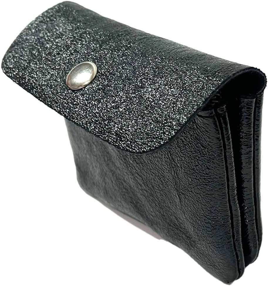 HOTSmall Women's Wallet in Genuine Italian Leather (Black)