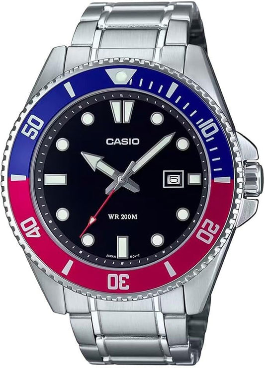 HOTCasio MDV106 Series | Unisex Analog Watch | 200M WR | Stainless Steel Case | Resin Band | 2 Hand Analog (HR, Min, SEC) | Date Display | Screw Down Crown/Screw Down Caseback | 3 Year Battery