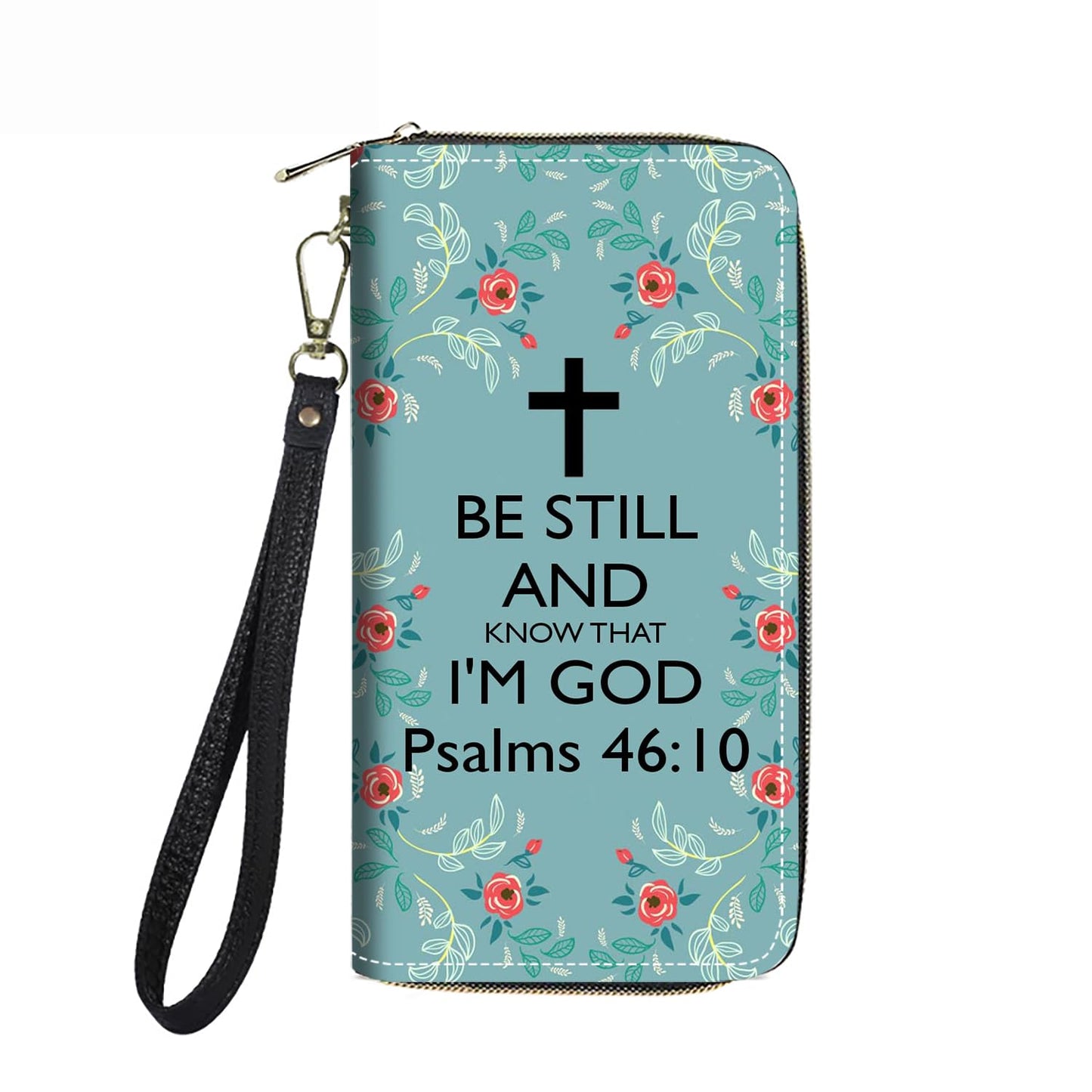 HOTWomen's Large Capacity Wallet PU Leather Double Zipper Clutch Purse Multifunctional Wallet with Removable Wristlet Strap for Smart Phone/Coin/Card/Cash, Flower Butterfly