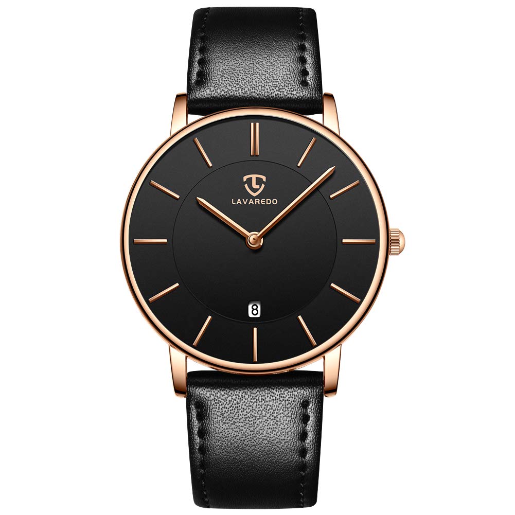 HOTBEN NEVIS Watch, Mens Watch, Minimalist Fashion Simple Wrist Watch Analog Date with Leather Strap