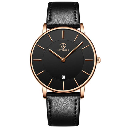 HOTBEN NEVIS Watch, Mens Watch, Minimalist Fashion Simple Wrist Watch Analog Date with Leather Strap