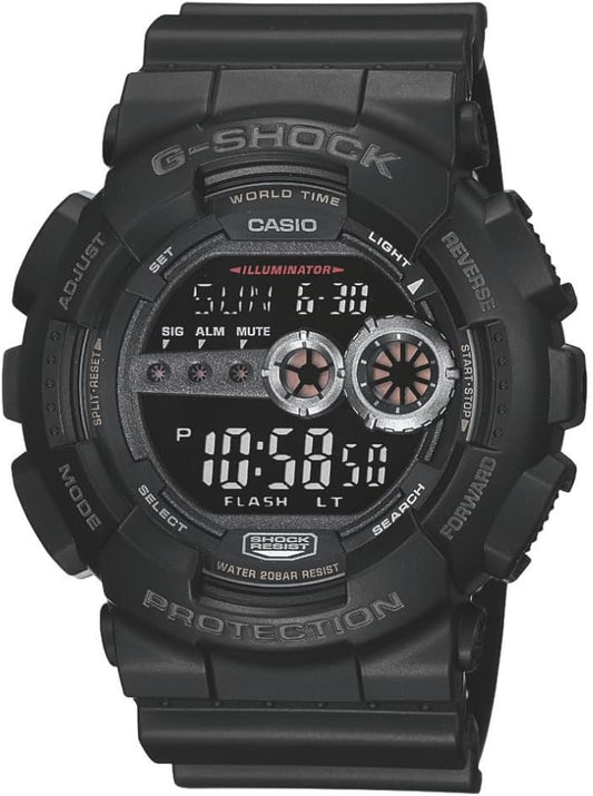 HOTCasio G-Shock GD100-1B | Men's Tough Digital Watch | 200M Water Resistant | High-Brightness LED | Dual Time & 7-Year Battery