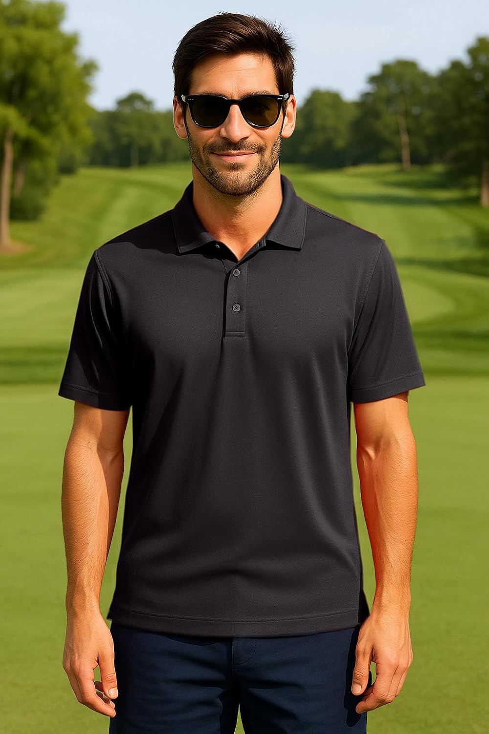 HOTGolf Shirts for Men Regular and Big and Tall Size Golf Polos Dry Fit Mens Polo Shirts Short Sleeve