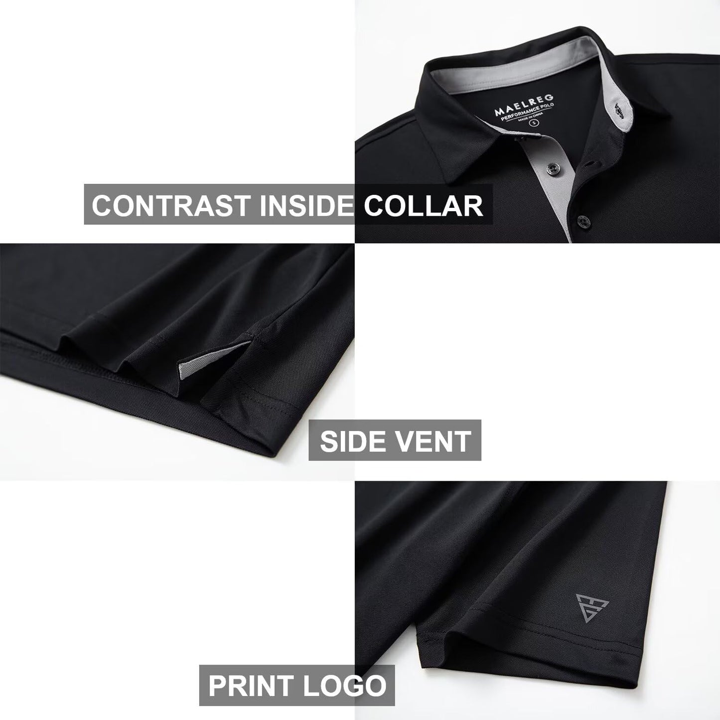 HOTMens Golf Shirt Short and Long Sleeve Moisture Wicking Dry Fit Performance Solid Casual Pique Golf Polo Shirts for Men
