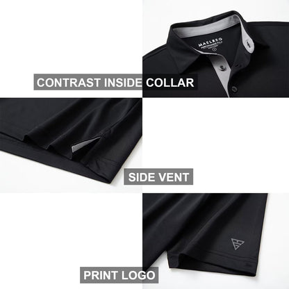 HOTMens Golf Shirt Short and Long Sleeve Moisture Wicking Dry Fit Performance Solid Casual Pique Golf Polo Shirts for Men