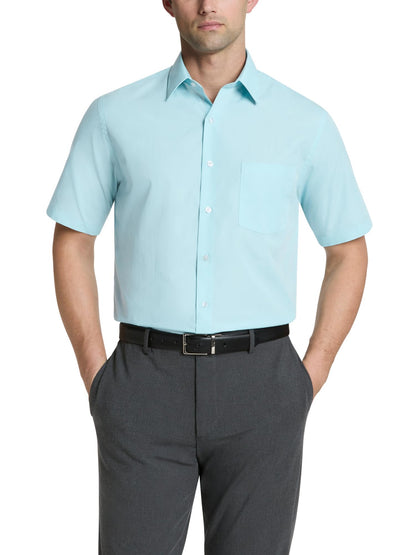 HOTVan Heusen Men's Short Sleeve Dress Shirt Regular Fit Poplin Solid