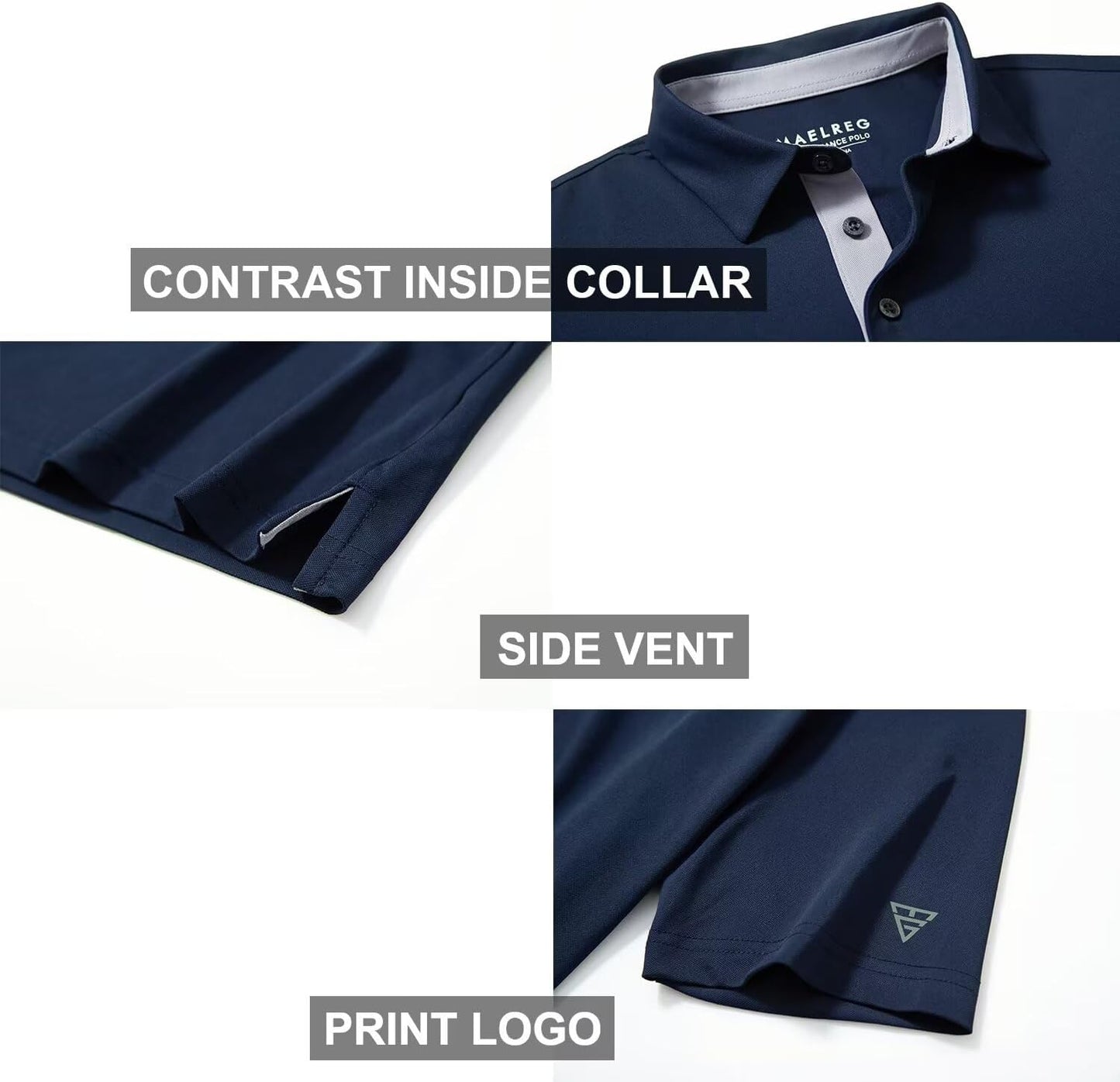 HOTMens Golf Shirt Short and Long Sleeve Moisture Wicking Dry Fit Performance Solid Casual Pique Golf Polo Shirts for Men