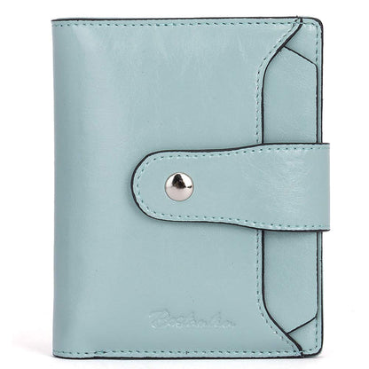 HOTBOSTANTEN Women Leather Wallet RFID Blocking Bifold Zipper Pocket Wallet Card Case Purse with ID Window