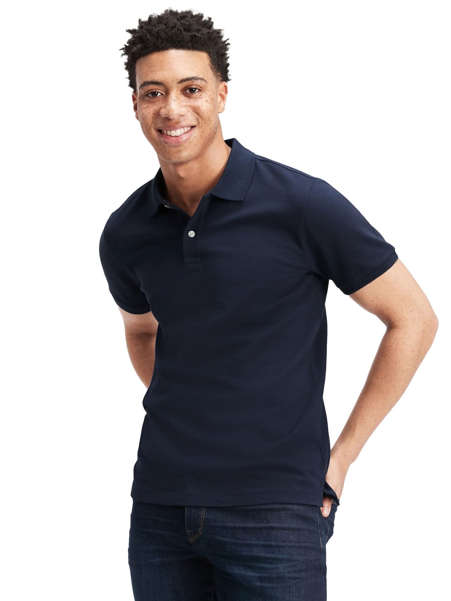 HOTGap Men's Stretch Pique Polo Shirt