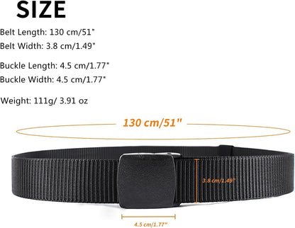 HOT6 Pack Nylon Military Tactical Belt for Men/Women Webbing Canvas Work Belts with Plastic Buckle