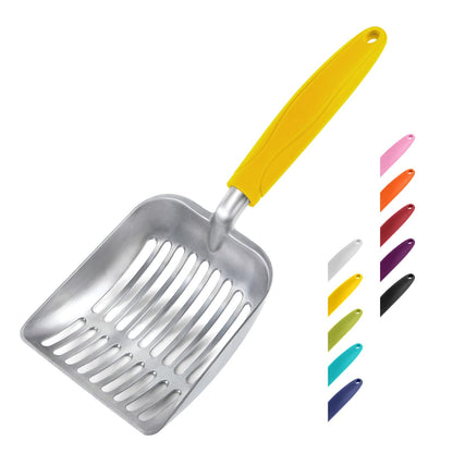 HOTWePet Cat Litter Scoop, Aluminum Alloy Sifter, Kitty Metal Scooper, Deep Shovel, Long Handle, Poop Sifting, Kitten Pooper Lifter, Durable, Heavy Duty, for Litter Box