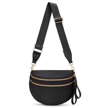 HOTPure Colour Crossbody Bum Bags for Women Spacious Checkered Cross body Bag Nylon Trendy Fanny Pack for Travel