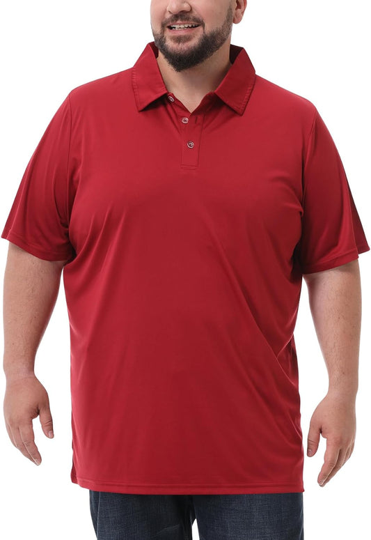 HOTIdtswch Men's Big and Tall Polo Shirts UPF 50+ Casual Work Quick Dry Short Sleeve Collared Golf Shirt（XL-8XL）
