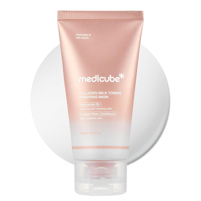 HOTmedicube Wrapping Mask Collagen Glazed Milky Glow Daytime Peel Off Mask | Quick and Easy Care with Glutathione, Niacinamide for Plumped, Hydrated & Smooth Skin | Korean Skin Care, 2.53 fl.oz