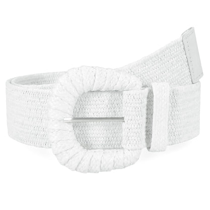 HOTStraw Woven Elastic Belt for Women Stretchy Belts for Dress Fashion Boho Waist Belt Rattan Raffia Ladies Belts