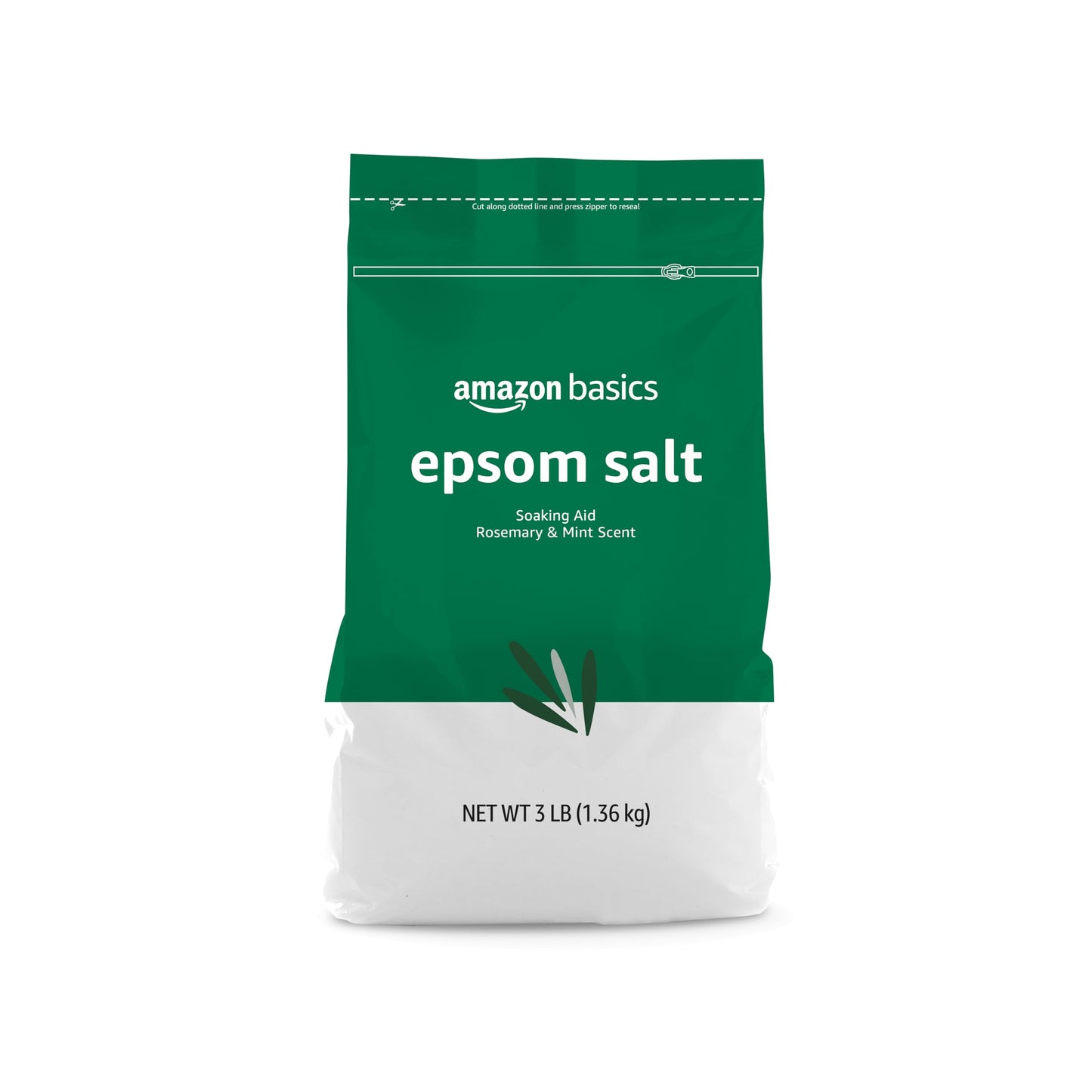 HOTAmazon Basics Epsom Salt Soak, Fragrance Free, Magnesium Sulfate USP for Relaxation and Soothing Foot Soaking, 3 Pound Resealable Bags, 6-Pack