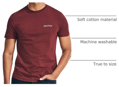 HOTNautica Men's Short Sleeve Solid Crew Neck T-Shirt Shirt