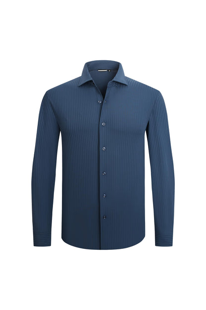 HOTSAMERM Mens Dress Shirt Stretch Wrinkle Free Casual Button Down Shirts | 4-Way Stretch & Moisture Wicking Performance Shirt for Business, Wedding, Work, Church, Easy Care Lightweight & Breathable