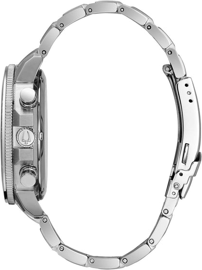 HOTBulova Men's Marine Star Series C Stainless Steel 6-Hand Chronograph Quartz Watch, Black Dial Style: 96B272