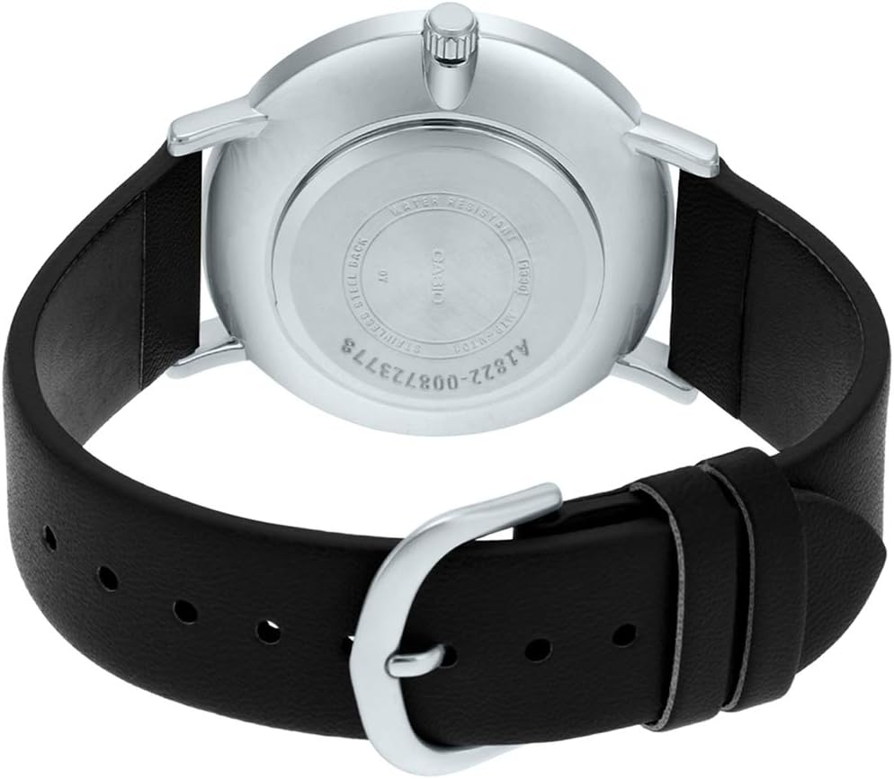 HOTCasio MTP-VT01L-1B2 Men's Minimalistic Black Dial Black Leather Band Analog Watch