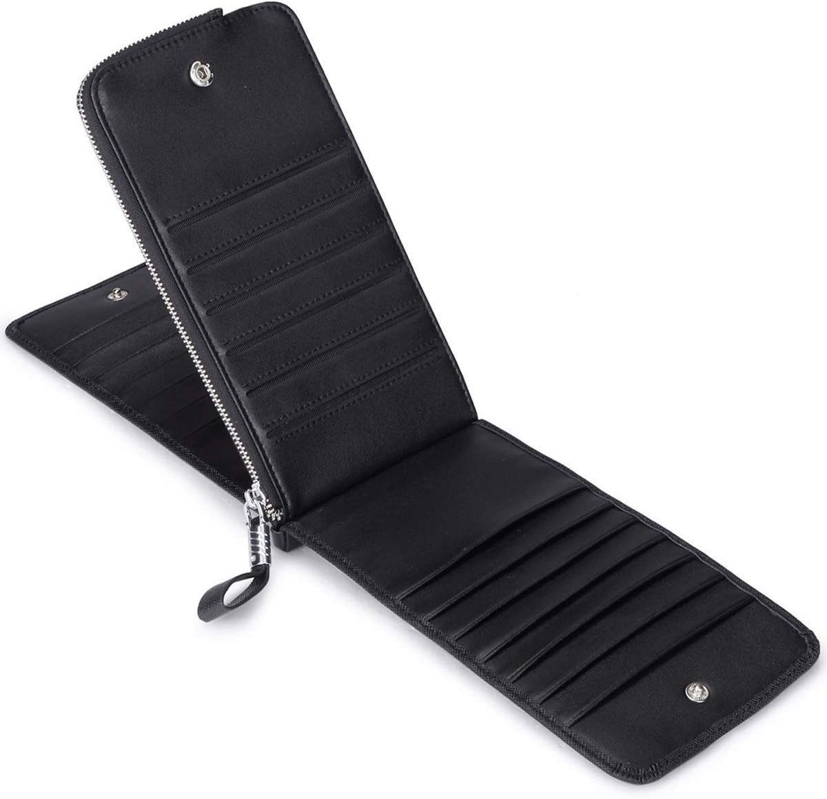 HOTWomen's Genuine Leather Credit Card Holder RFID Long Zipper Purse Wallet