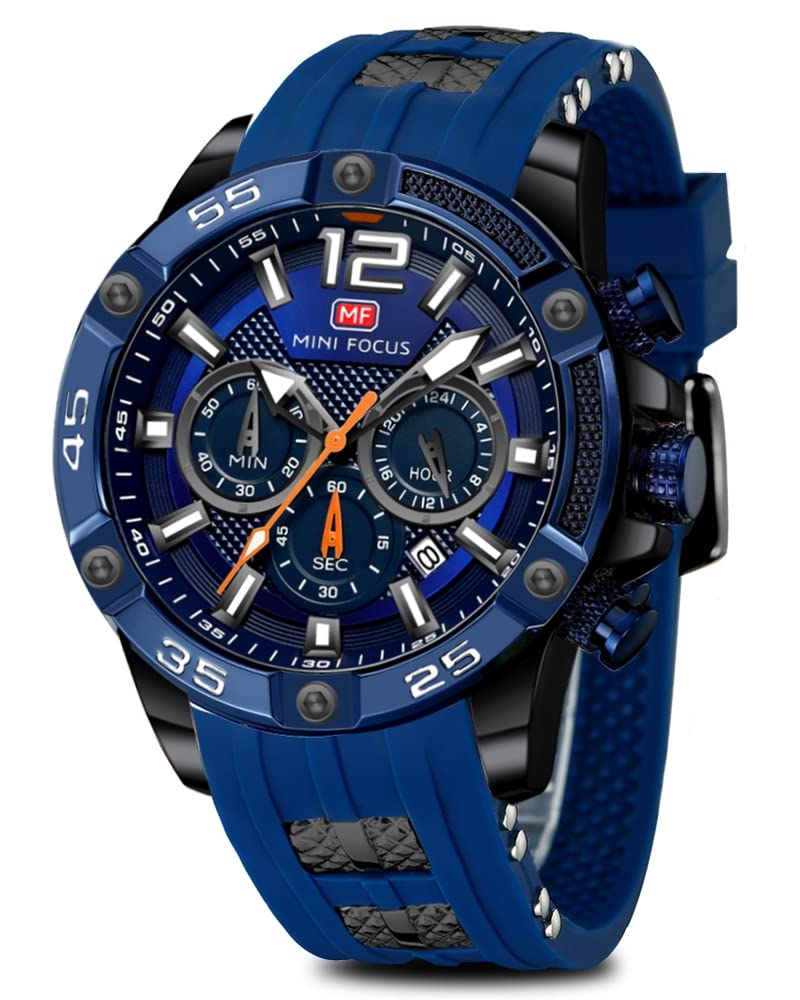 HOTAIMES Watch for Men Sport Military Waterproof Chronograph Mens Watches Analog Quartz Big Face Classic Stylish Fashion Casual Designer Business Work Wrist Watch Elegant Gift for Men