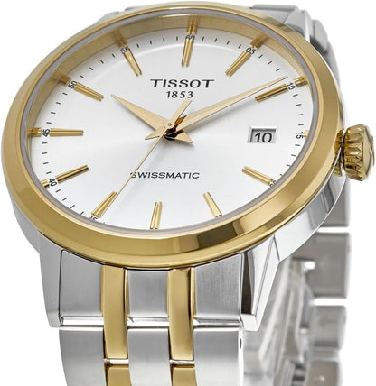 HOTTissot mens Classic Dream Stainless Steel Dress Watch gold T1294072203101