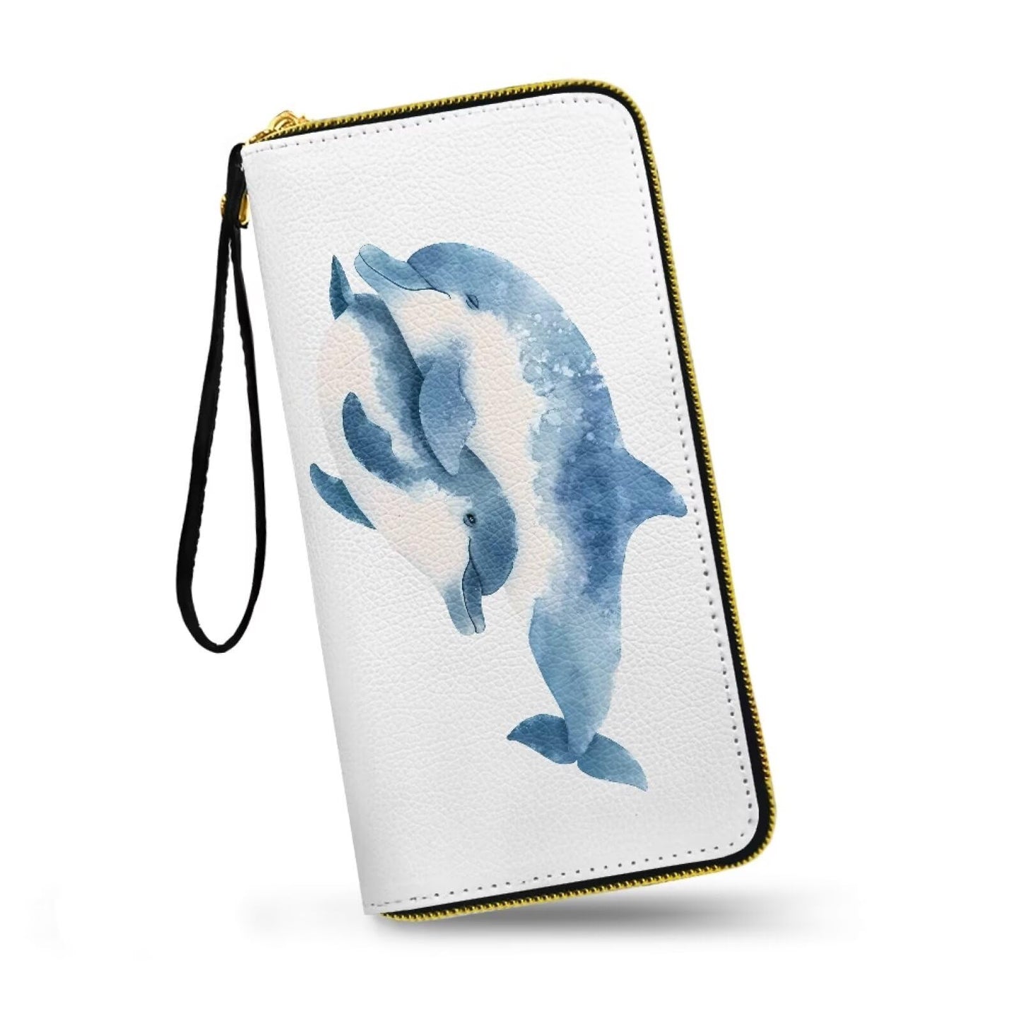 HOTMacaw Bird Lover Print Womens Wallet Leather Zip Around Wallet Tropical Forest Scarlet Macaw Parrot Long PU Leather Card Organizer Clutch with Wristlet