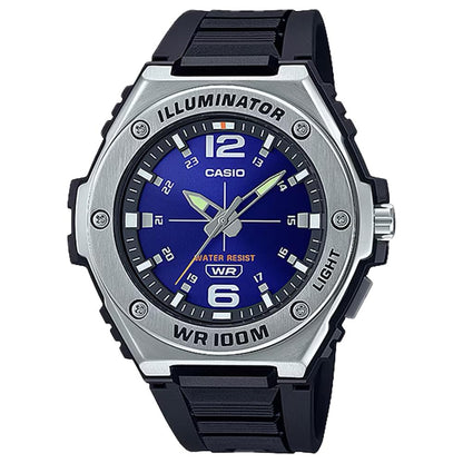 HOTCasio MWA100H Series | Men’s Analog Watch |100M WR | Stainless Steel Bezel | LED Illuminator Backlight with Afterglow | Resin Band | 3 Hands (HR, MIN, SEC) | 3 Year Battery