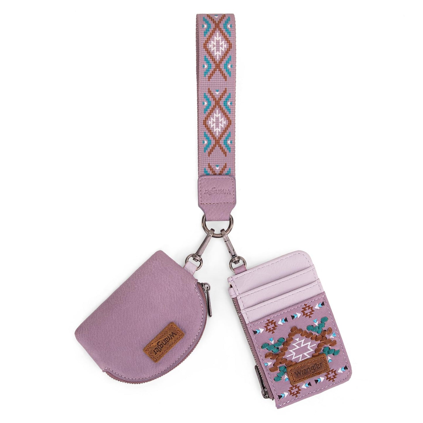 HOTWrangler Western Keychain Wristlet Wallets for Women Retro Dual Pouch Wristlet Credit Card Holder Wallet with Zipper Pocket WG2214-W0051BK