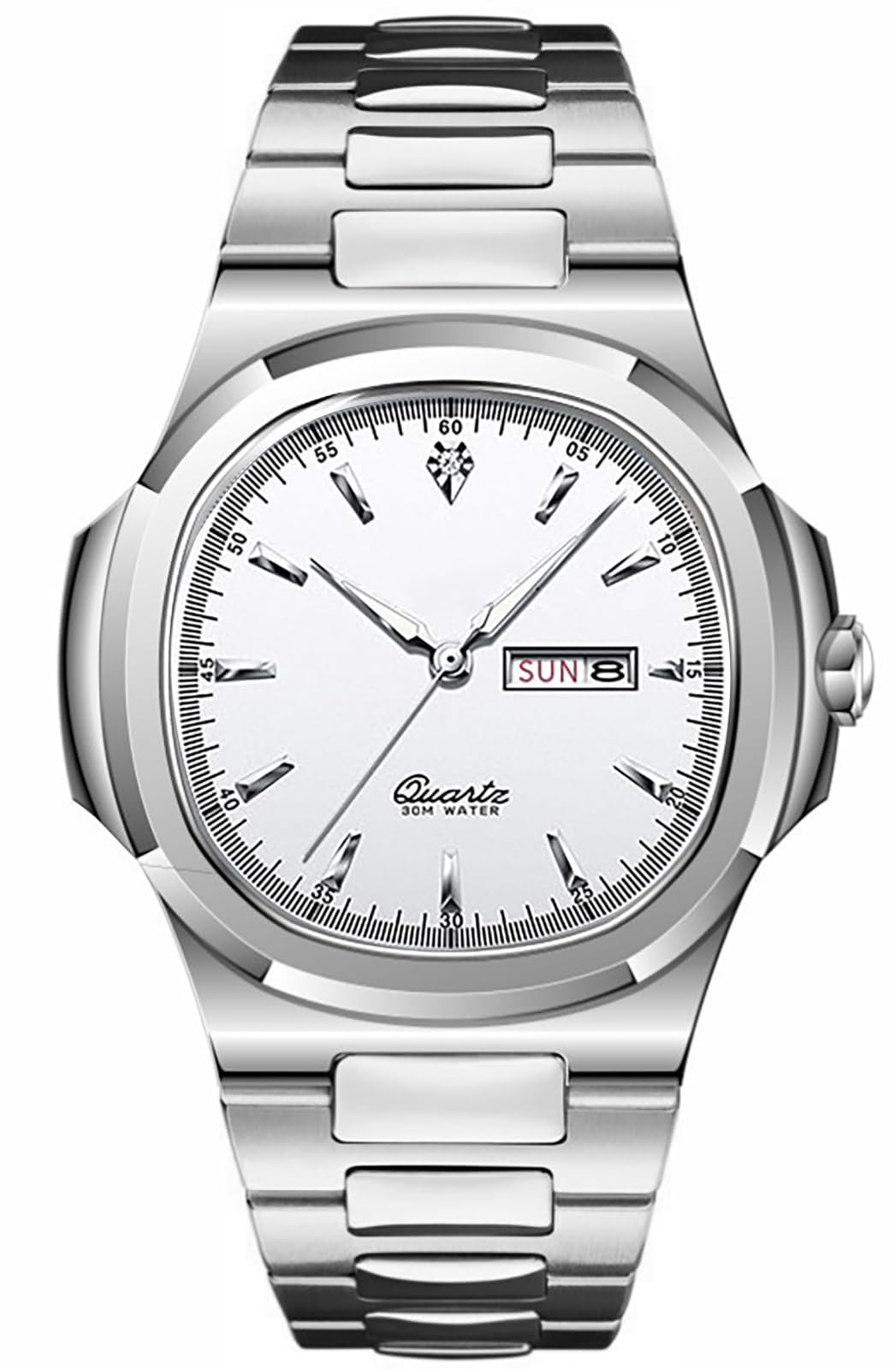 HOTBESTKANG Men Quartz Movement Watch Waterproof Luminous Men's Watch, Stainless Steel Strap Business Watches
