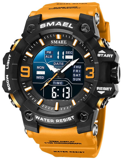 HOTGosasa Men's Large Face Outdoor Sports Watches Military S-Shock Watch Waterproof, Backlight, Alarm, Stopwatch Features - Rugged Wristwatch for Training, Hiking, and Adventure