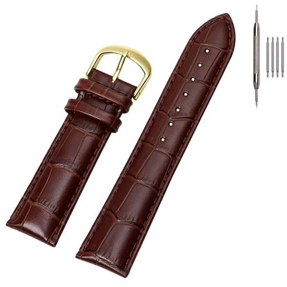 HOTEACHE Croco Design Leather Watch Bands, Classical Leather Watch Straps For Women&Mens Waterproof 12mm 14mm 16mm 18mm 19mm 20mm 22mm