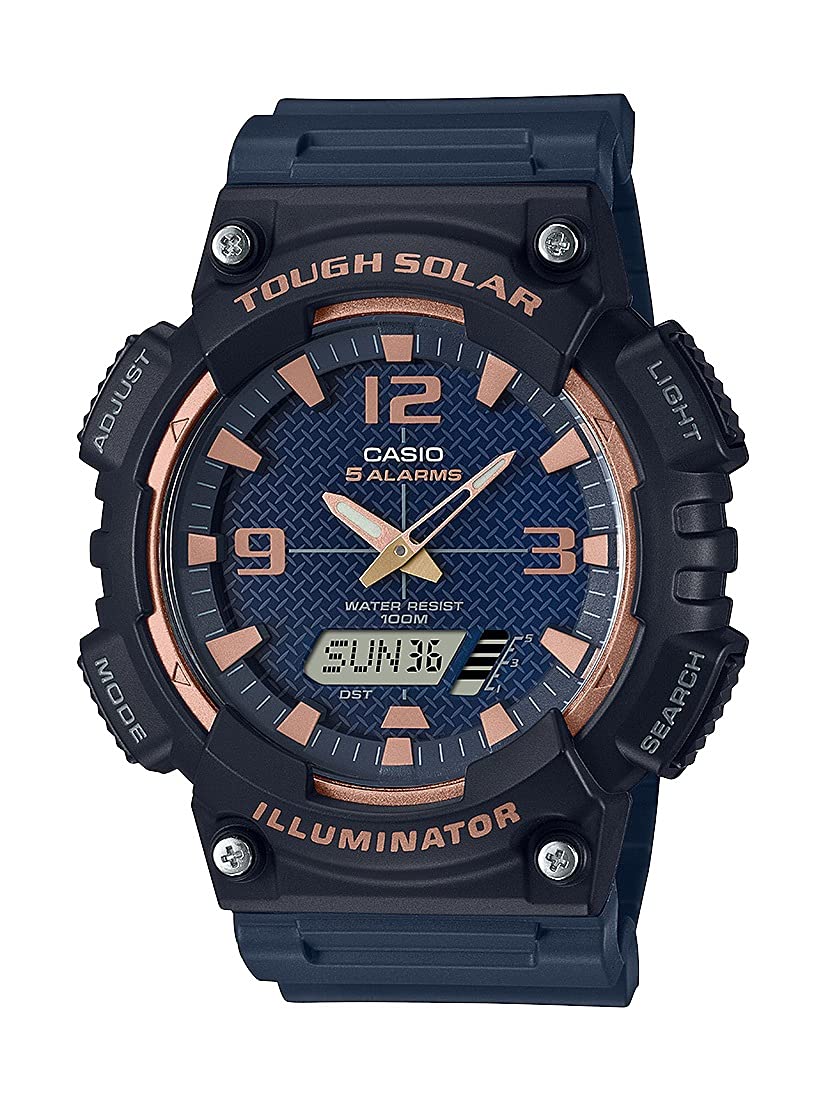 HOTCasio AQS800W Series | Analog Digital Watch | 100M WR | Solar Powered | 1/100 SEC Stop Watch | 6-Language Day of The Week Indicator | Countdown Timer | LED Light | Multi Alarm