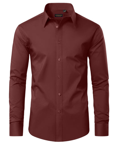 HOTLion Nardo Cotton Mens Dress Shirts Long Sleeve Wrinkle Free Business Casual Button Down Shirts Formal Shirts Big and Tall