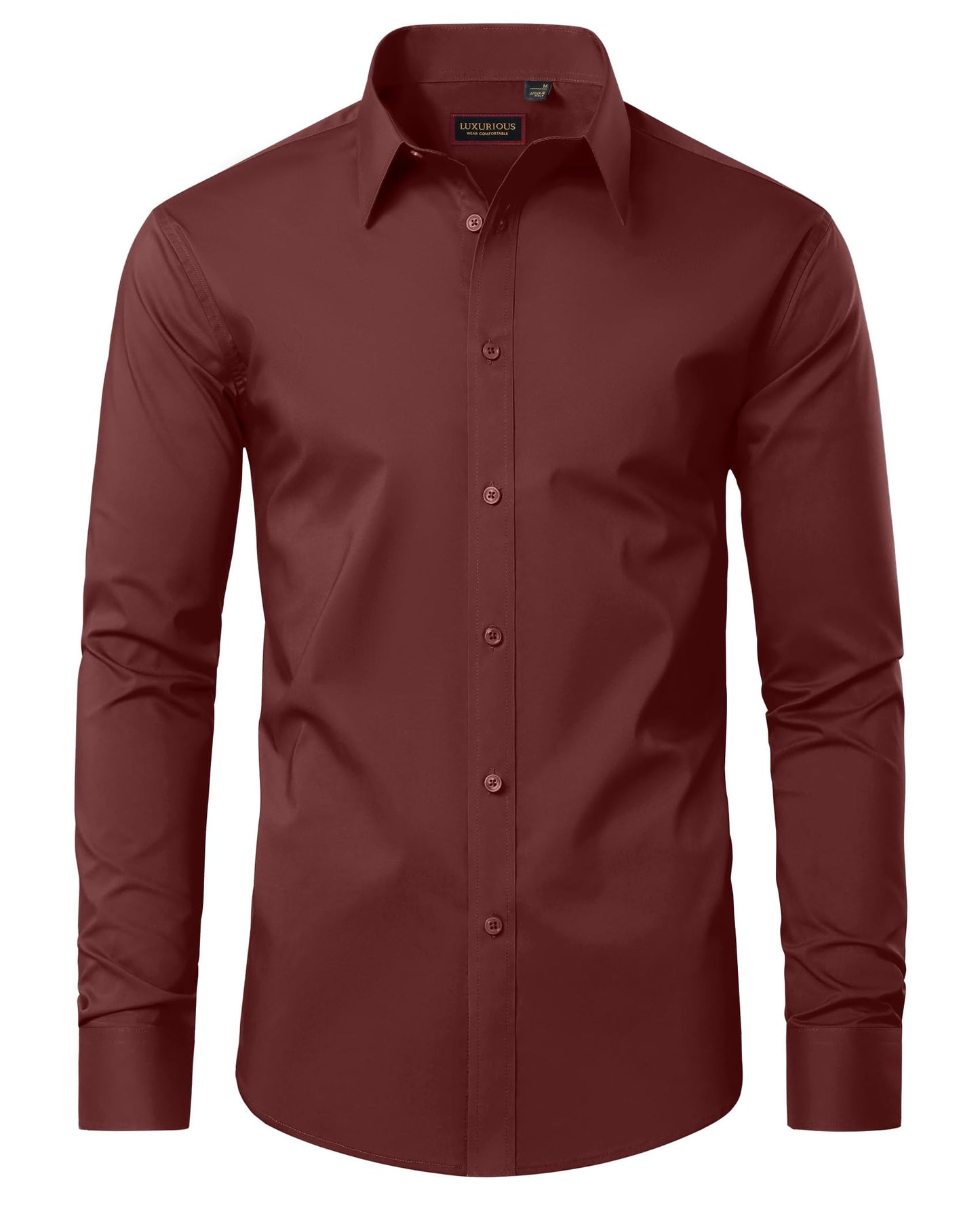 HOTLion Nardo Cotton Mens Dress Shirts Long Sleeve Wrinkle Free Business Casual Button Down Shirts Formal Shirts Big and Tall