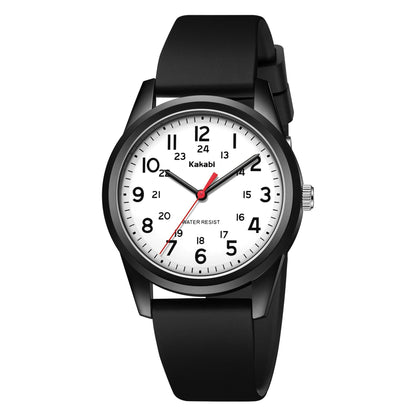 HOTWatches for Mens Womens Unisex Easy to Read Analog Quartz Wristwatch Silicone Strap Military 24 Hour Time Casual Comfortable 30M Waterproof
