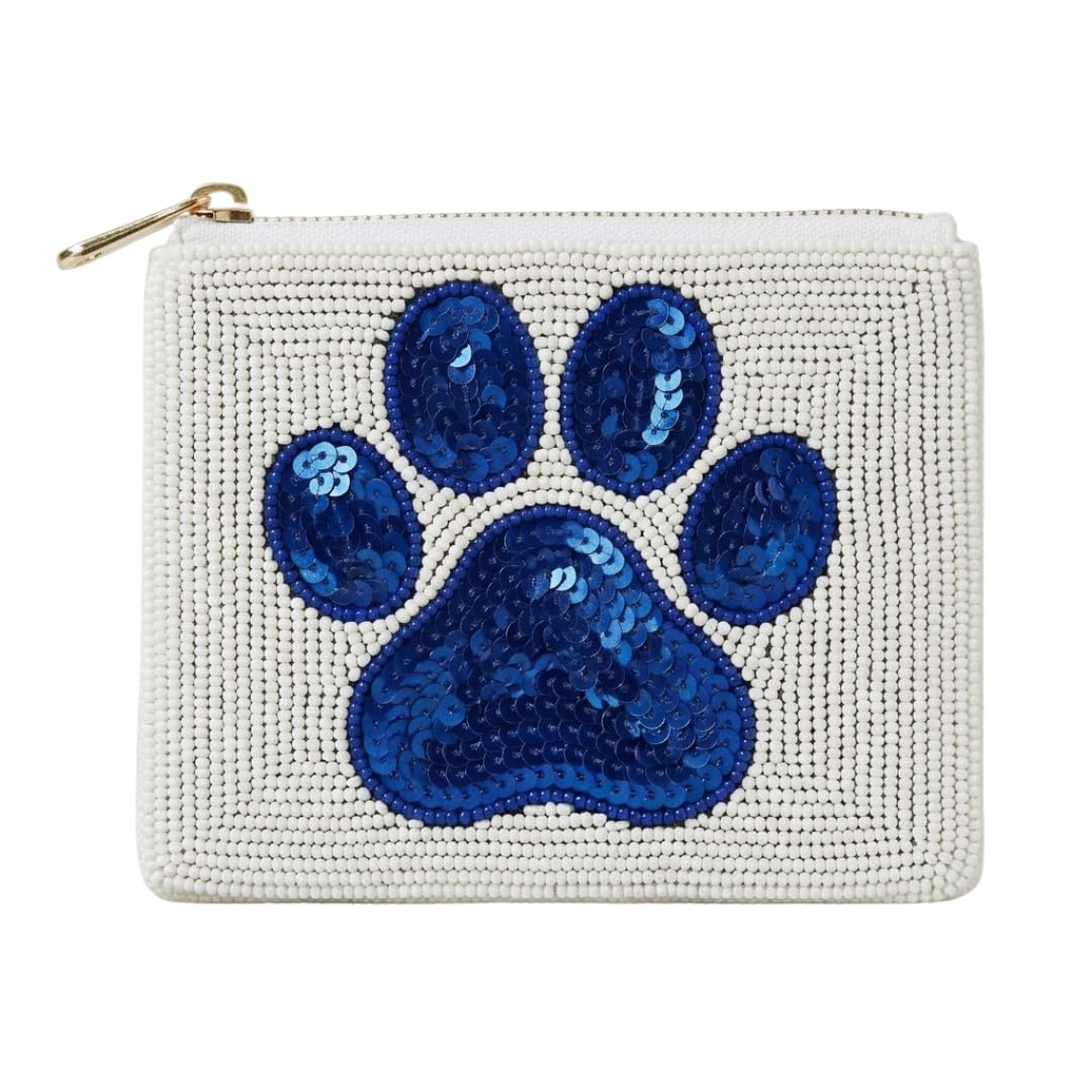 HOTBeaded Coin Purse Change Zipper Pouch Wallet Baseball | Handmade Beadwork, Compact Organizer, Cash Holder, Card Storage, Makeup Pouch, Giftable Accessory, Everyday Carry