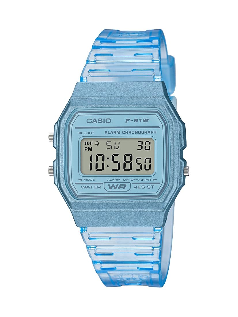 HOTCasio F91W Series | Digital Watch | Water Resistant | LED Light | 1/100 SEC Stopwatch | Regular Time Keeping (HR, Min, SEC, PM, Date, Day) | Daily Alarm | Lightweight | 7 Year Battery