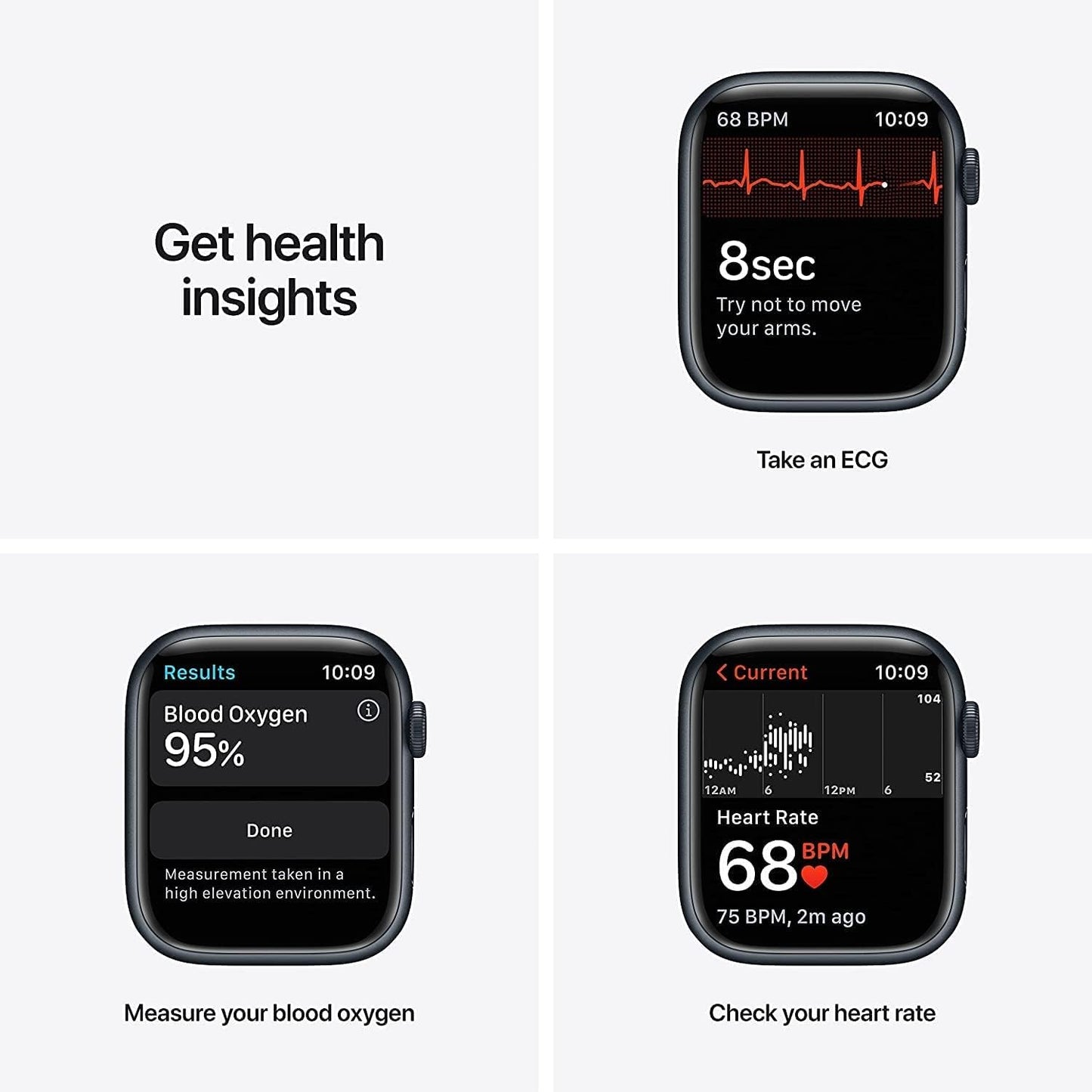 HOTApple Watch Series 7 (GPS, 45MM) - Midnight Aluminum Case with Midnight Sport Band (Renewed Premium)