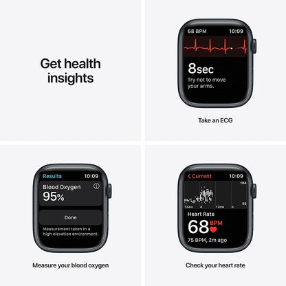 HOTApple Watch Series 7 (GPS, 45MM) - Midnight Aluminum Case with Midnight Sport Band (Renewed Premium)