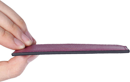 HOTDONWORD RFID Slim Leather Card Case Wallet Minimalist Credit Card Holder Money Clip (Purple)