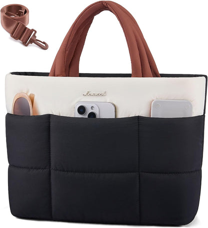 HOTLOVEVOOK Small Tote Bags for Women, Mini Crossbody Puffy Top Handle Shoulder Satchel Bag for Daily Use