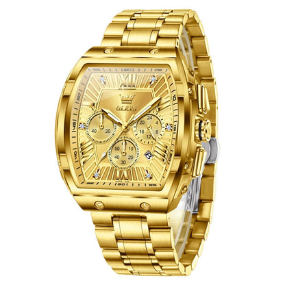HOTOLEVS Watches for Men Analog Quartz Luxury Diamond Waterproof Chronograph Stainless Steel Big Face Square Date Moon Phase Roman Numeral Dress Mens Watches
