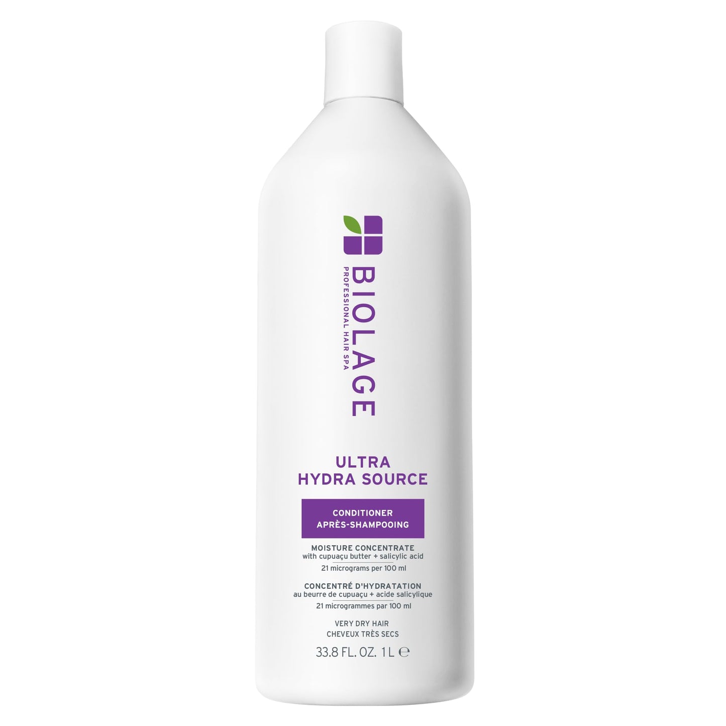 HOTBiolage Ultra Hydra Source Conditioner - Intensely Moisturizes and Conditions, Prevents Frizz and Flyaways, For Very Dry, Thick, Coarse Hair, Infused with Micro-dosed Cupuaçu Butter & Salicylic Acid
