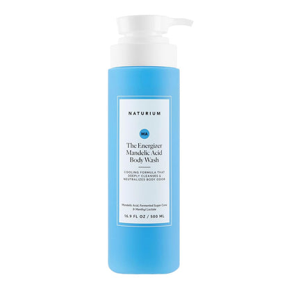 HOTNaturium The Energizer Body Wash, Cooling & Refreshing Formula with Mandelic Acid, Deeply Cleanses & Neutralizes Body Odor, 16.9 oz