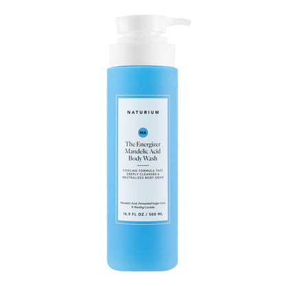 HOTNaturium The Smoother Glycolic Acid Exfoliating Body Wash, Soft & Smoothing Cleanser, 16.9 oz
