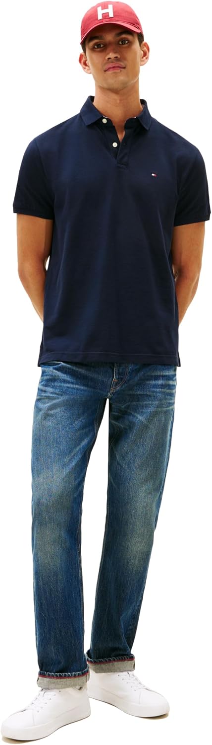 HOTTommy Hilfiger Mens Short Sleeve Cotton Pique Polo Shirt in Regular Fit